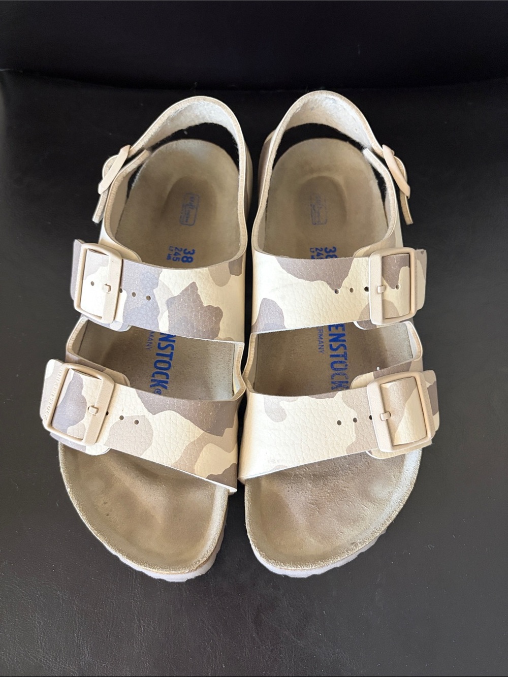 Birkenstock Arizona Two-Strap Sandal in Beige Camouflage

NARROW footbed